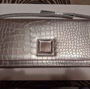 Paris Hilton Silver Clutch Handbag